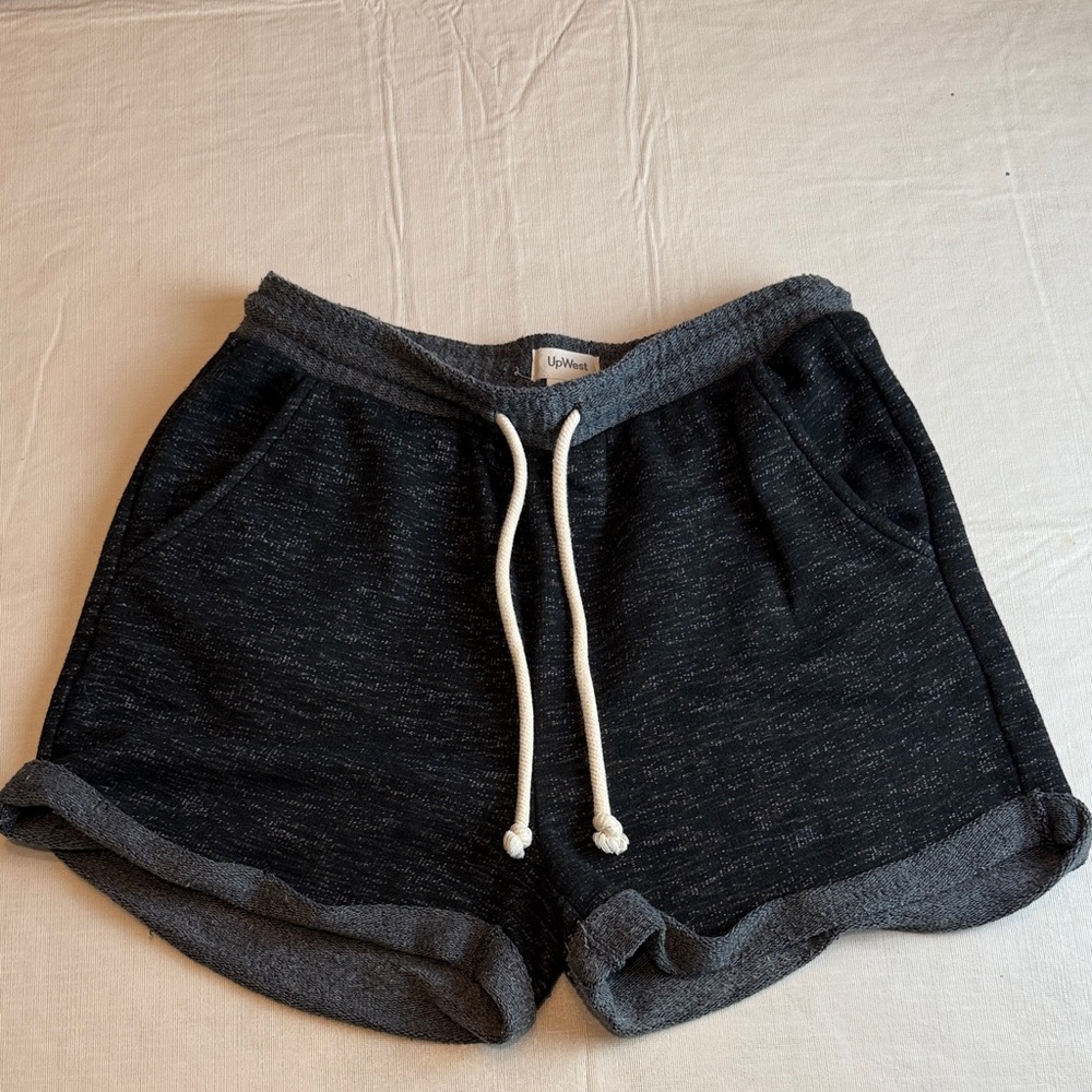 UpWest Women's Charcoal Elastic Drawstring Waist Shorts Size S